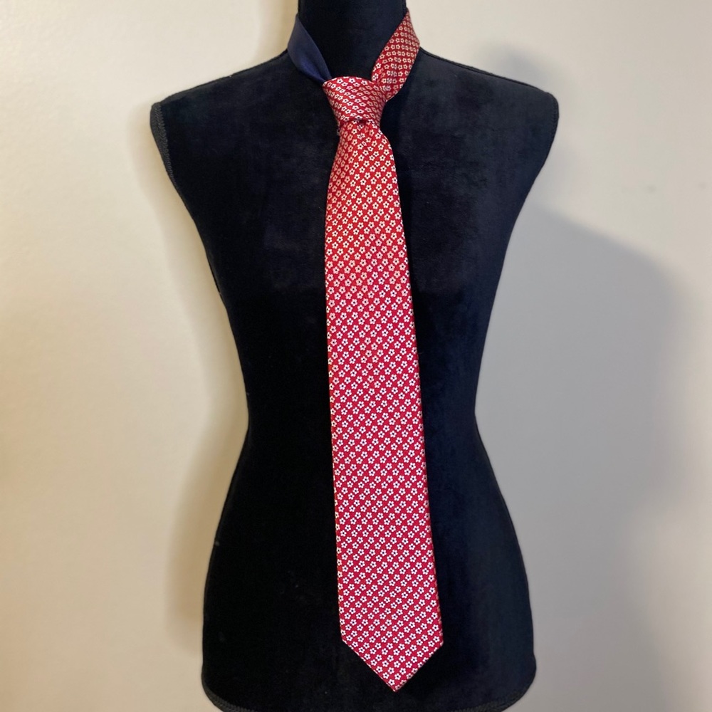 Tommy Hilfiger silk red/Navy flower 🌺 print tie